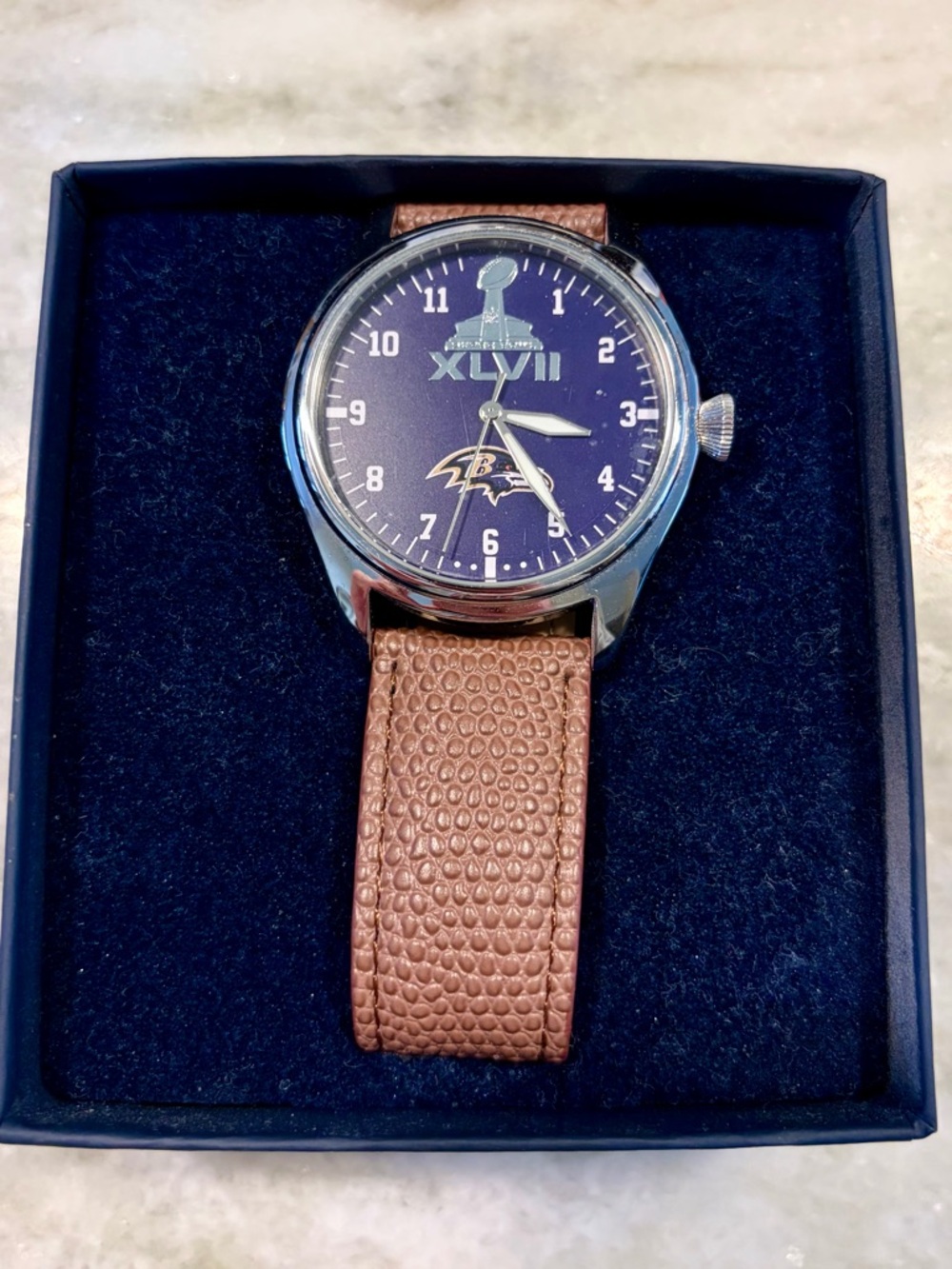 Baltimore Ravens Super Bowl XLVII Commemorative Men's Watch - Brown Strap